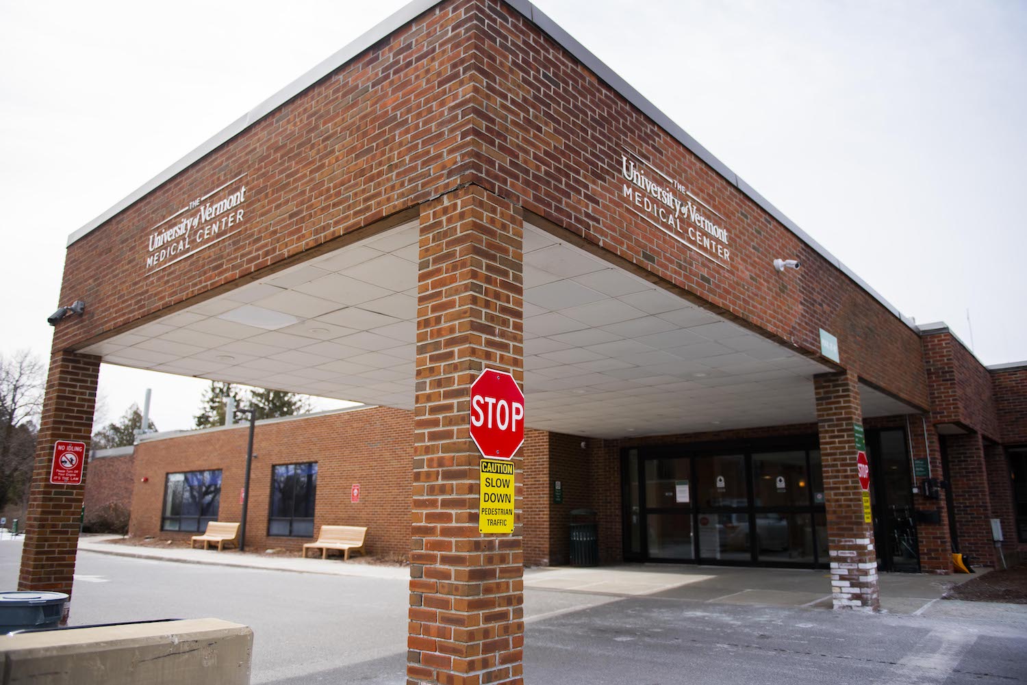 Exterior of the UVM Medical Center Fanny Allen Campus entrance.