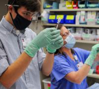 CVMC Pharmacy Staff working with COVID Vaccine