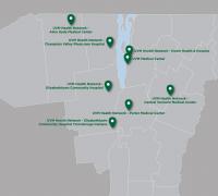 Map of Vermont and Northern New York showing affiliate locations