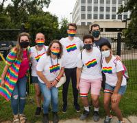 Group of community members at Burlington Pride Parade 2021