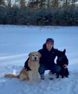 Leo Catinella, DMD outside with his two dogs